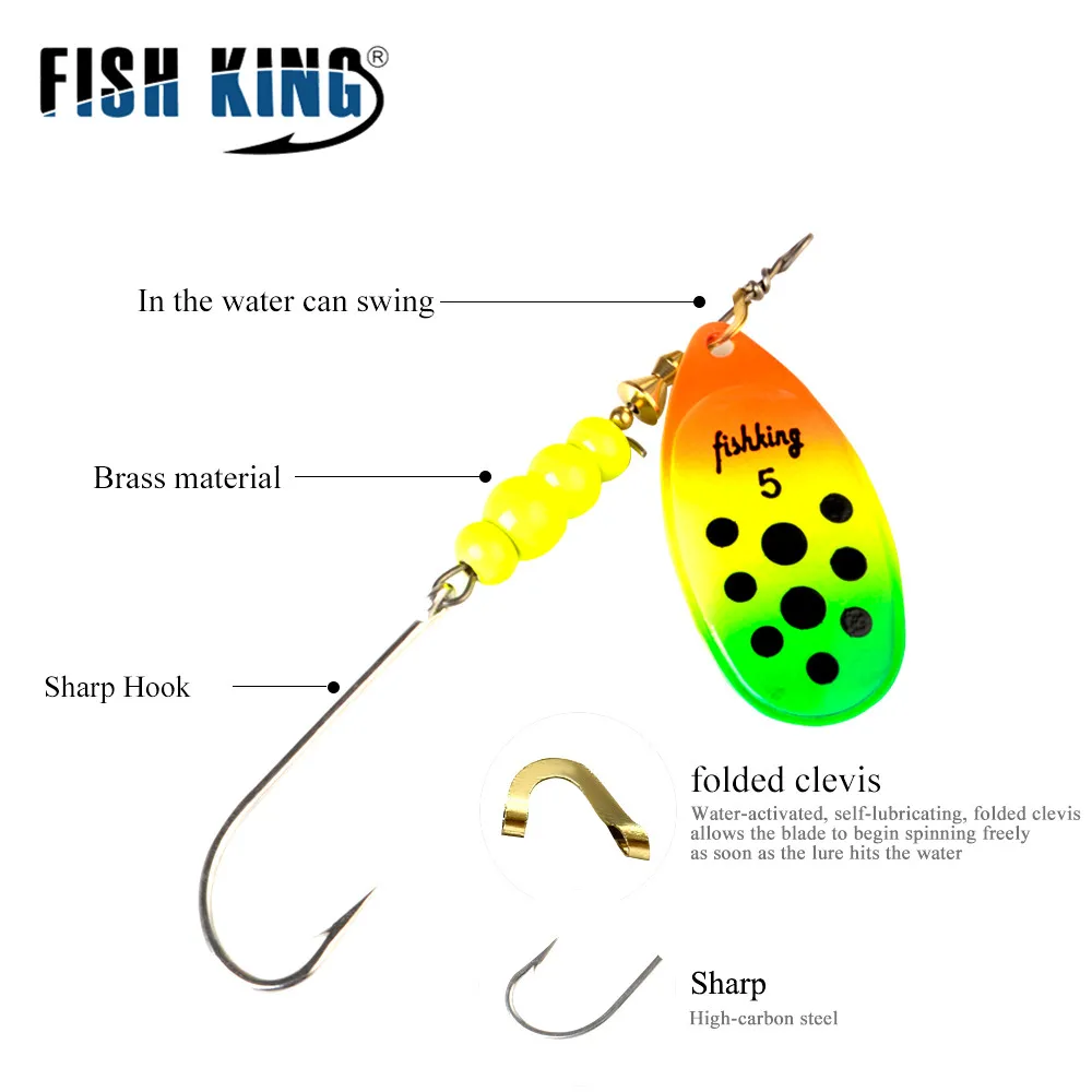 FTK Fishing Lure Hard Bait Spoons Metal Trout Lures 4g 5g 7.8g 10.5g 15g  Sequins Spinner Fishing Spoon with Single Hook