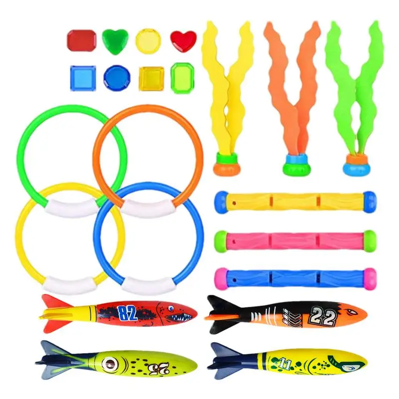 

Pool Diving Toys 22PCS Underwater Swim Pool Diving Toys Summer Toys Fun Toys Swimming Pool Toys For Boys Girls Teens Ages 7