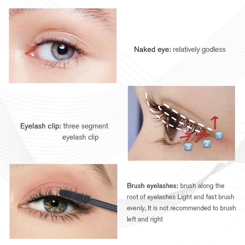 Lange krullende zwarte mascara Waterdichte formule voor natuurlijk ogende volumineuze wimpers