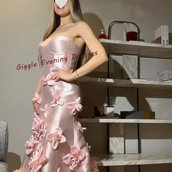 Giggle Satin Mermaid Arab Sweetheart Neckline Ruffle Saudi Elegant Prom Gown Floor Length Formal Evening Party Dresses for Women