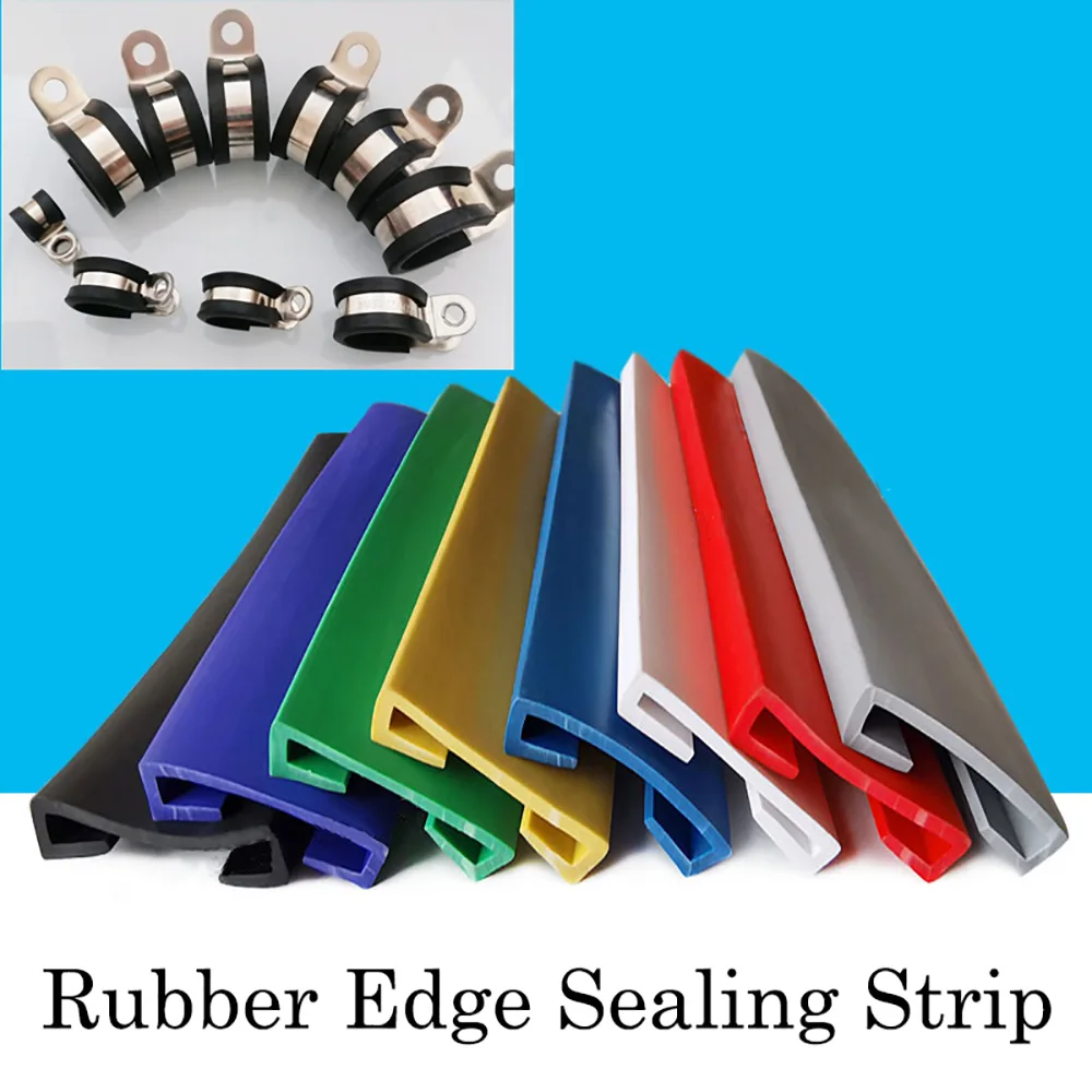 Black/Red/White/Transparent Rubber Edge Strip U-Shape Anti Oil Seal Edge Shield Encloser Fuel Tank Strap Protective Sleeve Clamp