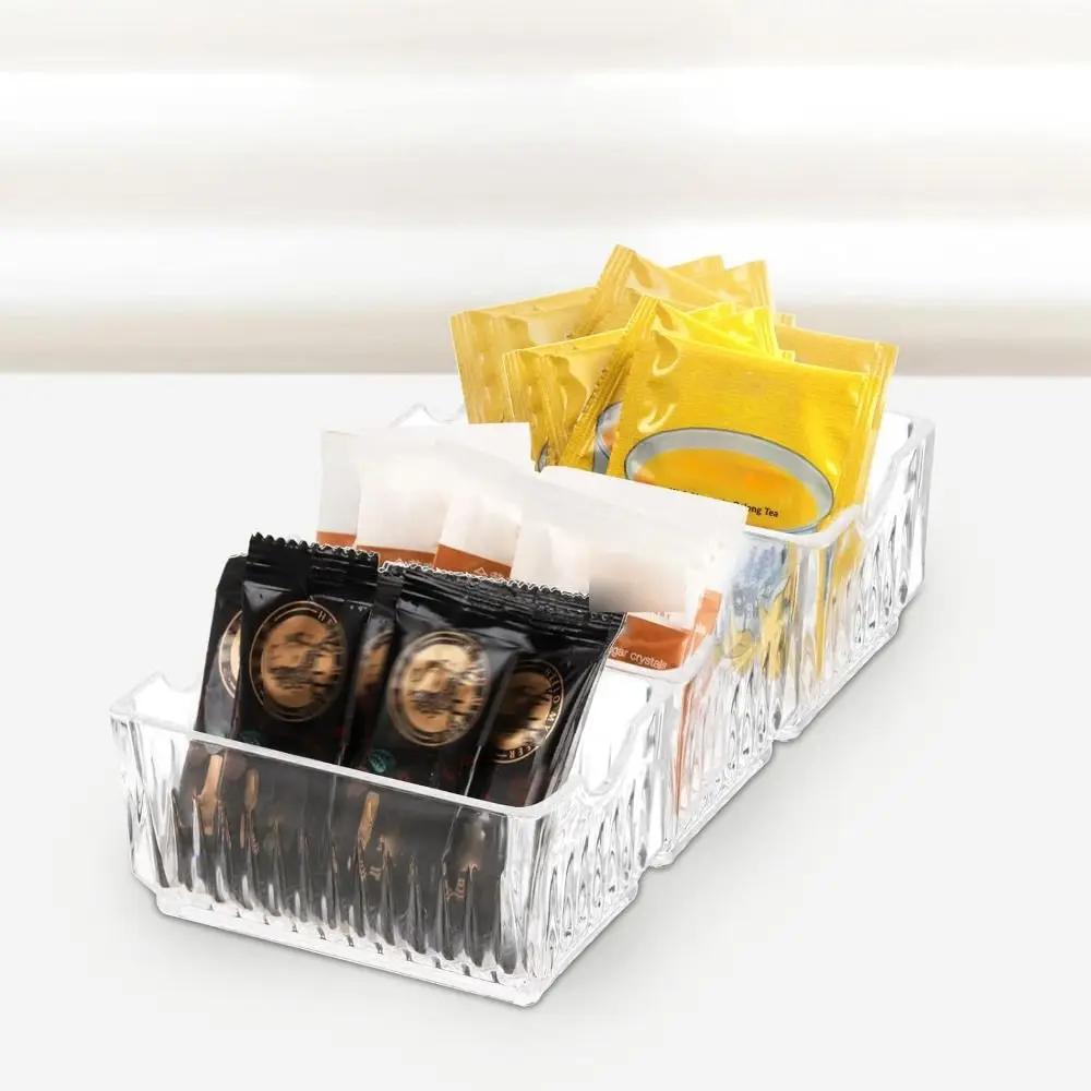 

Multifunctional Acrylic Sugar Packet Holder Rectangle Clear Tea Bags Holder Anti-fall Sweetener Storage Box Coffee Bar