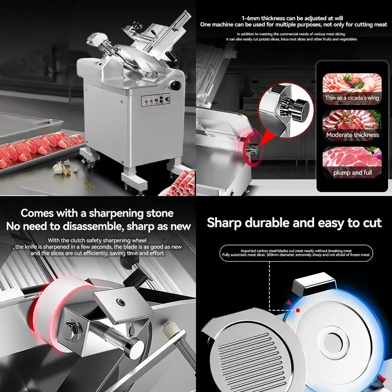 SFW Certificate Commercial Electric Automatic Thin Frozen Meat Slicer Machine Meat Slicer Meat Grinders & Slicers for