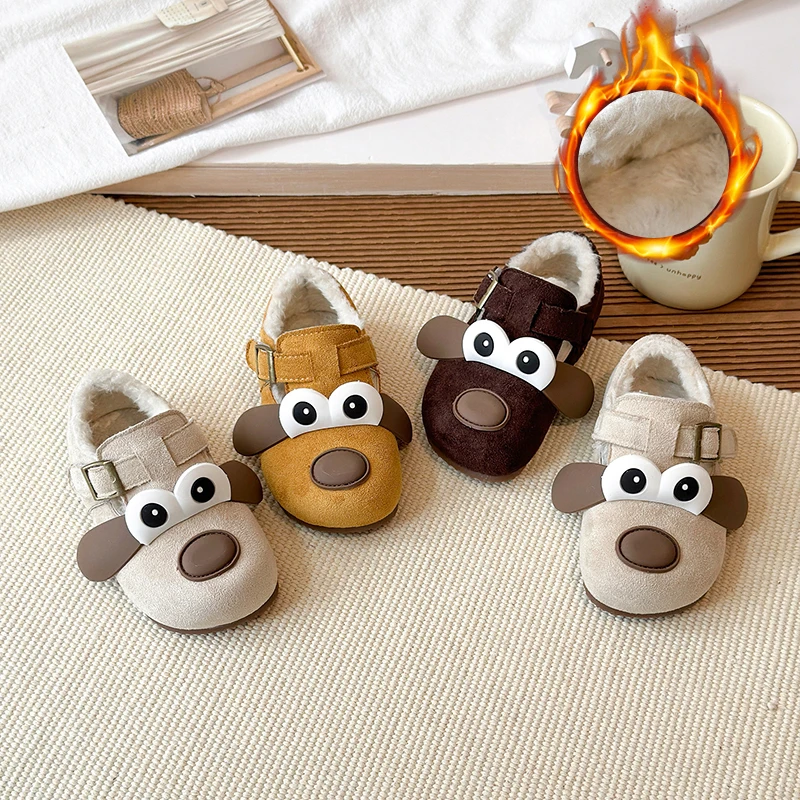 

Cartoon cute big-eared dog cotton shoes for boys and girls winter new baby shoes cotton shoes