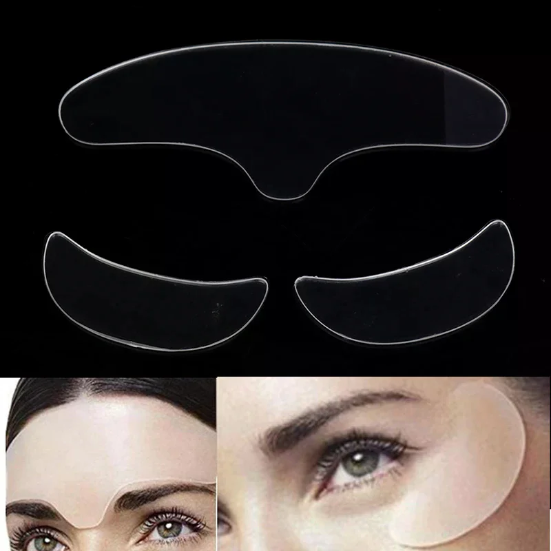 3 個再利用可能なしわパッチ抗目元額目に見えないアンチエイジングフェイスパッドフェイススキンケアツール