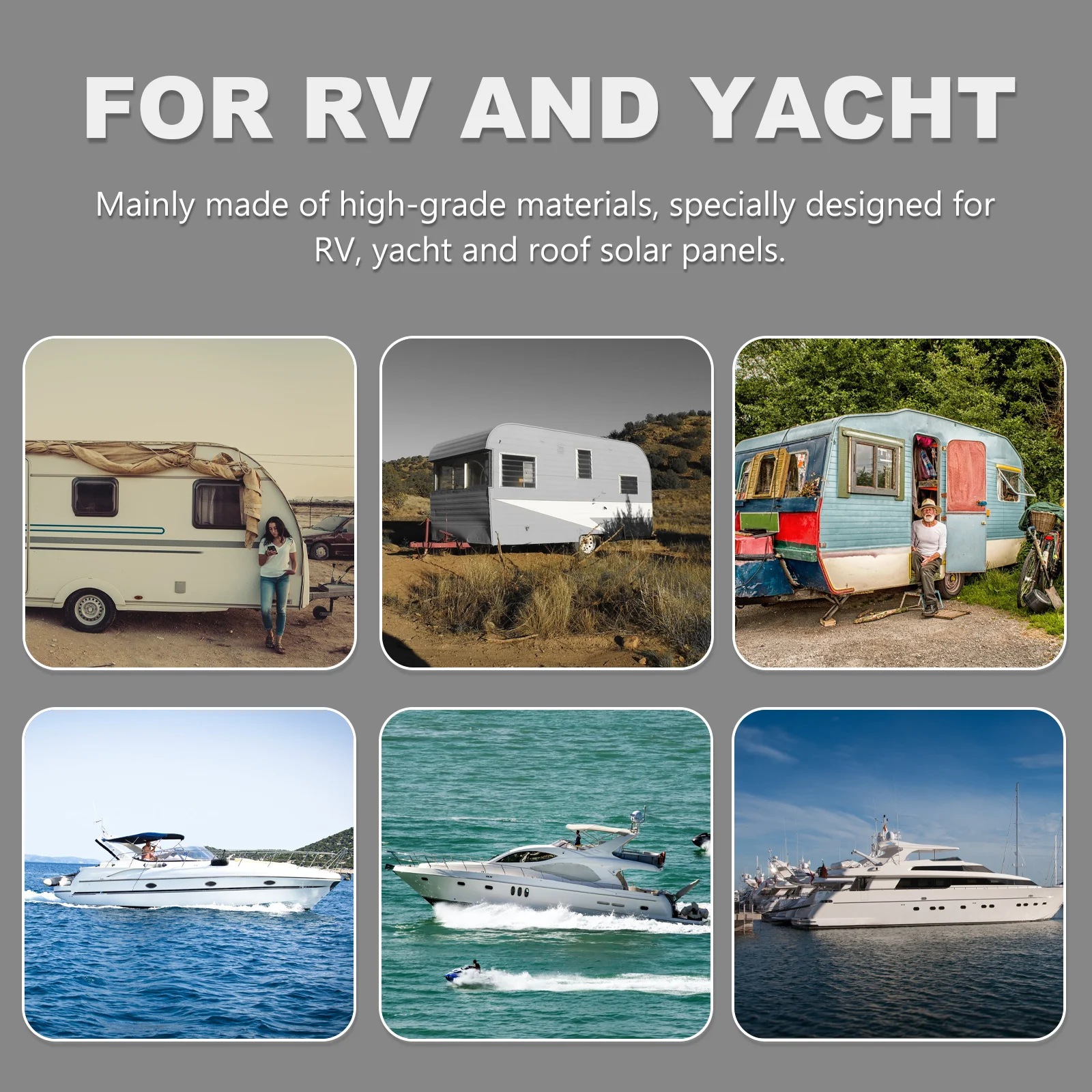 

1Pcs Solar Panel Junction Box 2-Hole Dual Connector ABS Waterproof Rv Yacht Mount Solar Panel Accessory Replacement