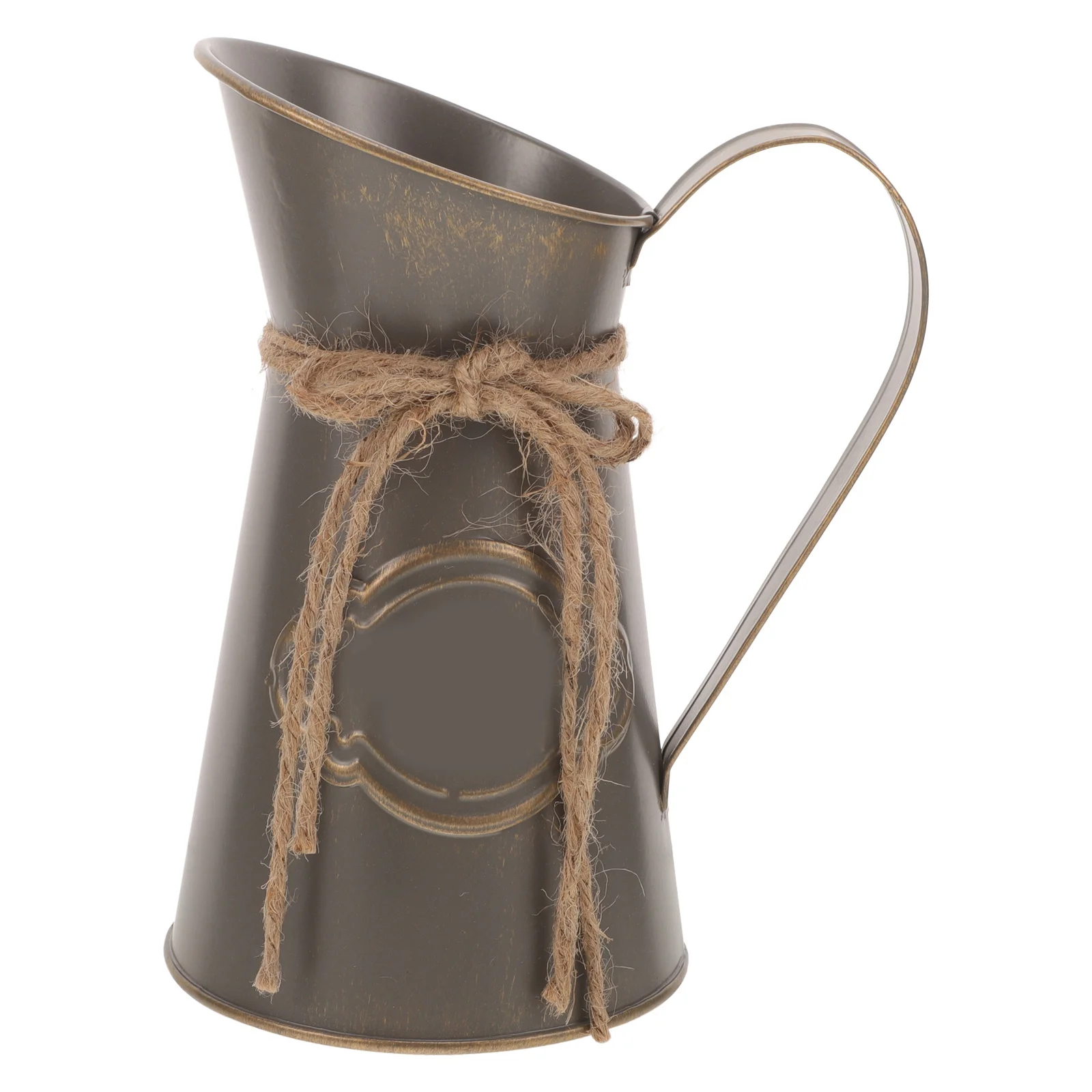 

Vintage Flower Bucket Rustic Decorative Metal Flower Pot Stable Desktop Planter for Office Home Garden Floral Arrangement Vase