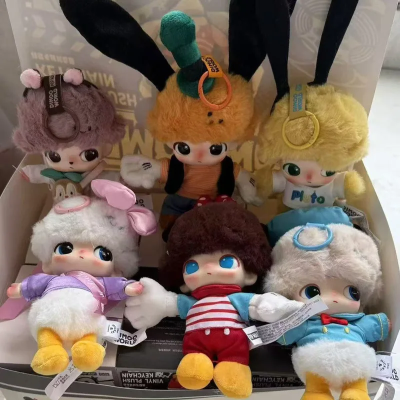 

Hot Genuine Mystery Blind Box Dimoo World Series Vinyl Doll Keychain Cartoon Character Trendy Cute Doll Bag Pendant Box Gift