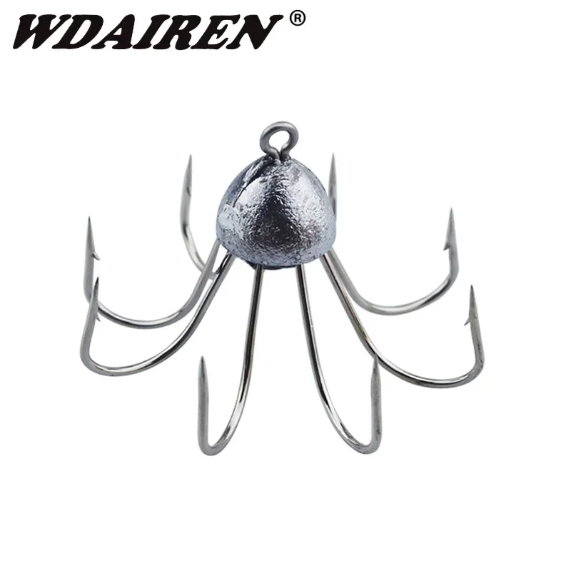 1 Pc Jig Octagonal Fishing Hooks High Carbon Steel Squid Octopus Anchor Hook Fishing Gear Tool Accessories Umbrella