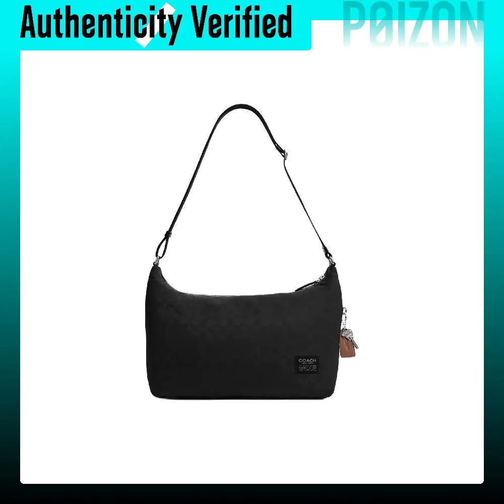 COACH Fabric Shoulder Bag, Crossbody Bag Large Men's Black CDV02-BLK