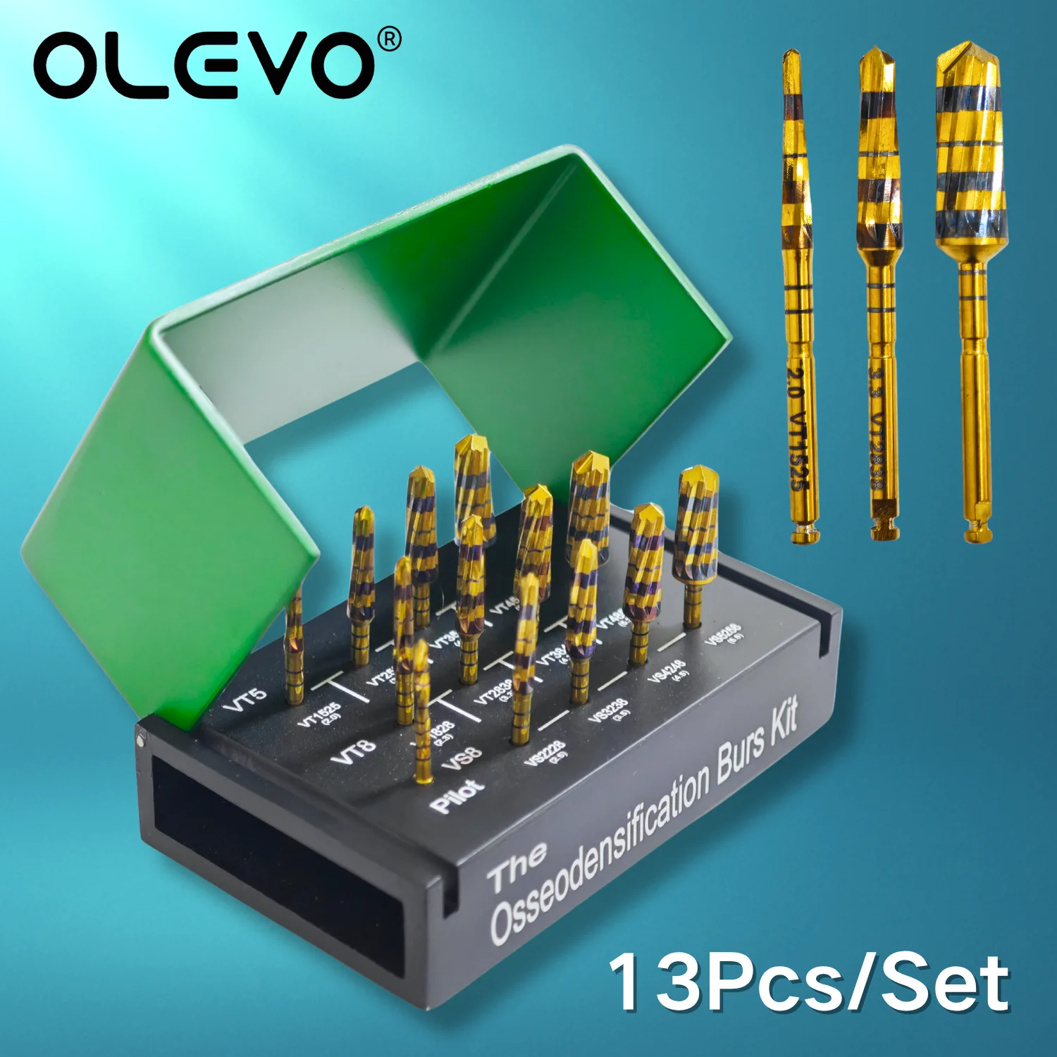 

13pcs Dental Osseodensification Burs Surgical Implant System Drivers Drills Maxillary Sinus Lift Kit Stainless Steel Tools