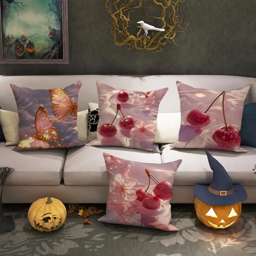 Gilded Butterfly Cushion Cover Halloween decoration trick or treat cushion cover, ghost, pumpkin head, bat decoration