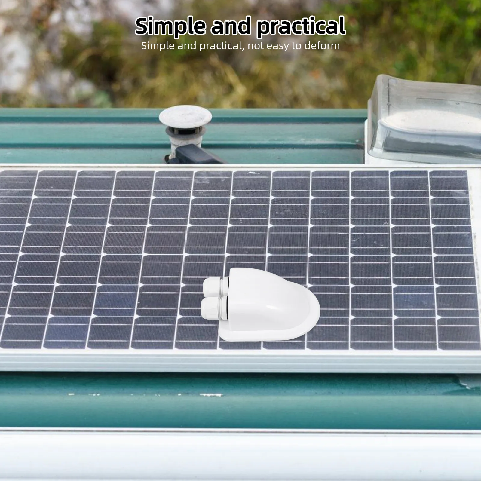 Solar Cable Entry Gland Dual Wire Roof Wire Connector Box Entry Gland for Rv Yacht Camper Solar Panel Junction Box