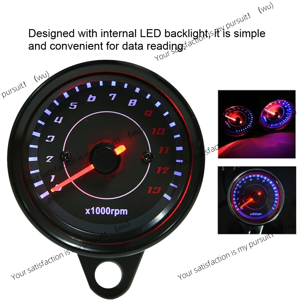 DC 12v Universal Motorcycle Light Emitting Diode Backlit Tachometer Electronics, Replacement Accessories
