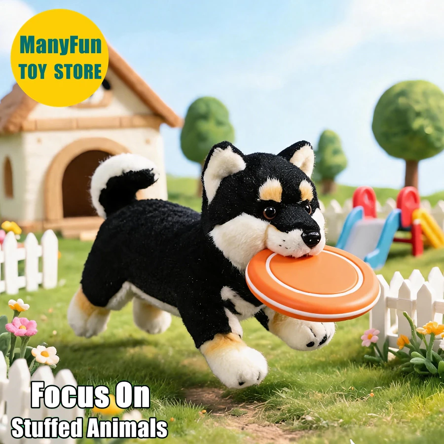 Peluche de Shiba Inu, Peluche de Perro Japonés Akita, Juguete de Peluche Realista, Muñeco de Peluche para Coleccionistas
