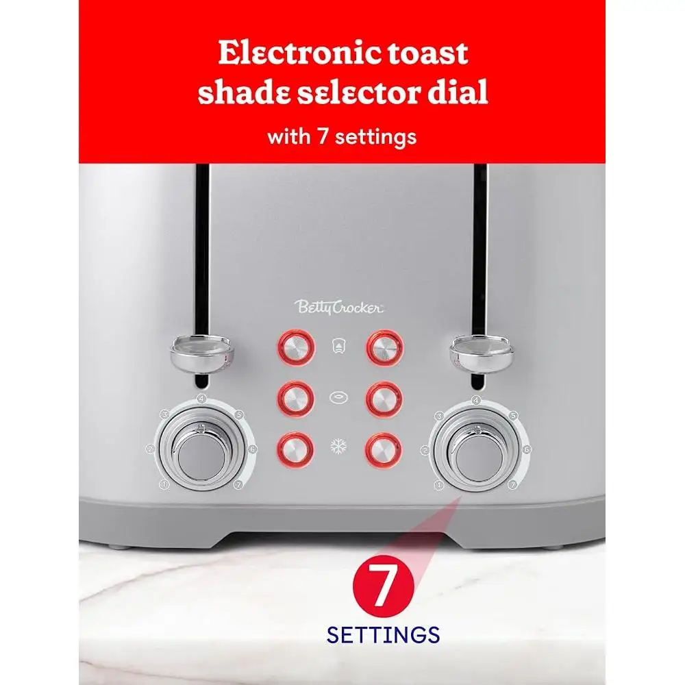4 Slice Multi-Function Toaster Extra Wide Slots Bagel Waffle Bread Thick Toast Shade Control Illuminated Buttons Kitchen