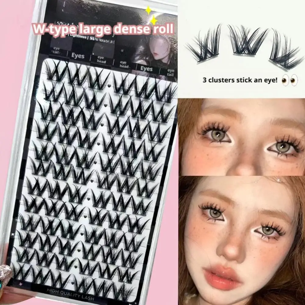 10 file Manga Eye Ciglia finte a forma di A Ciglia umidificate Ciglia spesse Manhua a spillo Naturalmente morbide Douyin Trucco Estensione ciglia