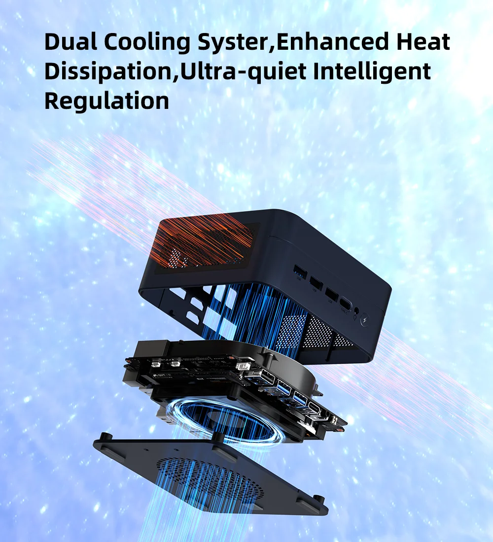 ZXIPC Mini PC AMD Ryzen 5 6600H DDR5 1TB M.2 SSD Computer desktop Supporto Display HDMI 4K/WiFi6/USB3.2/Ufficio