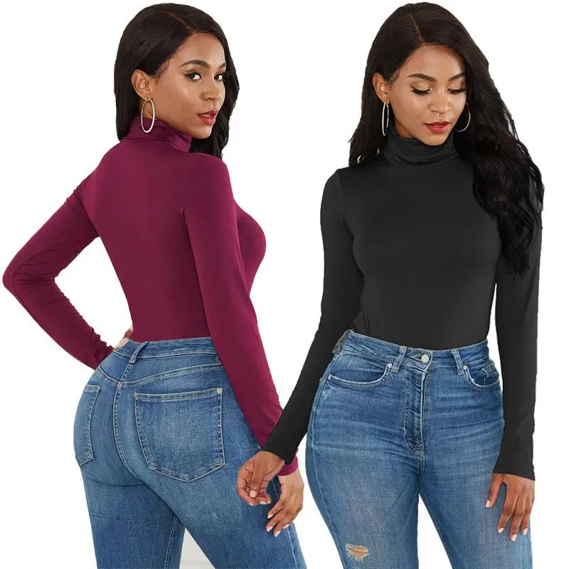 Versatile Long Sve Bodysuits Women's Base Layer Tops Ladies' All-Match Ci Walk Cute Sle Skin-Friendly Breathable