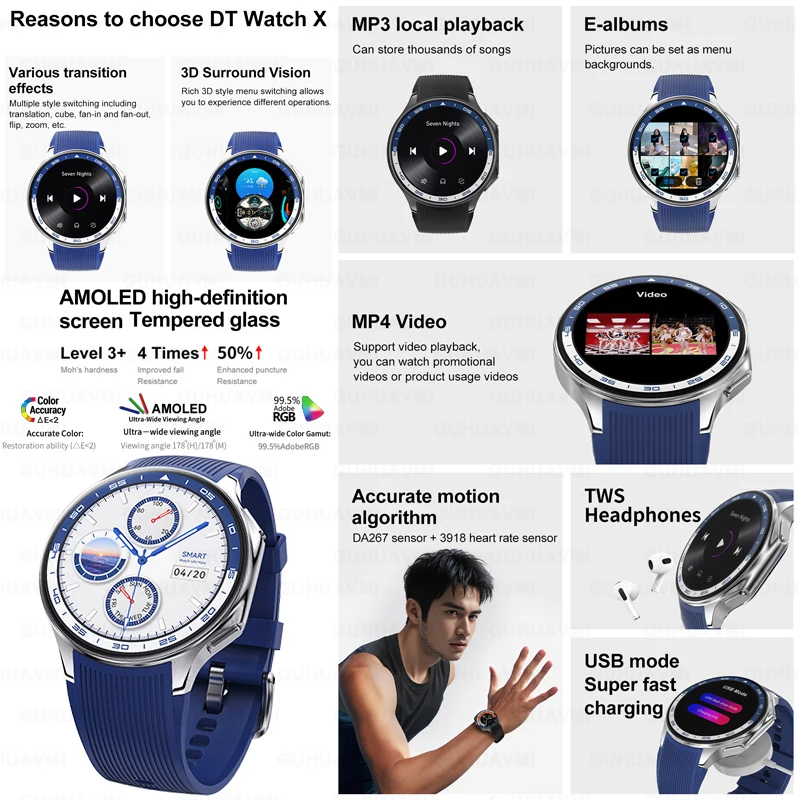 2024 nuovo per HUAWEI Watch X High-End Business Watch 4G Large Memory Album Smartwatch uomo sport Fitness IP68 braccialetto impermeabile