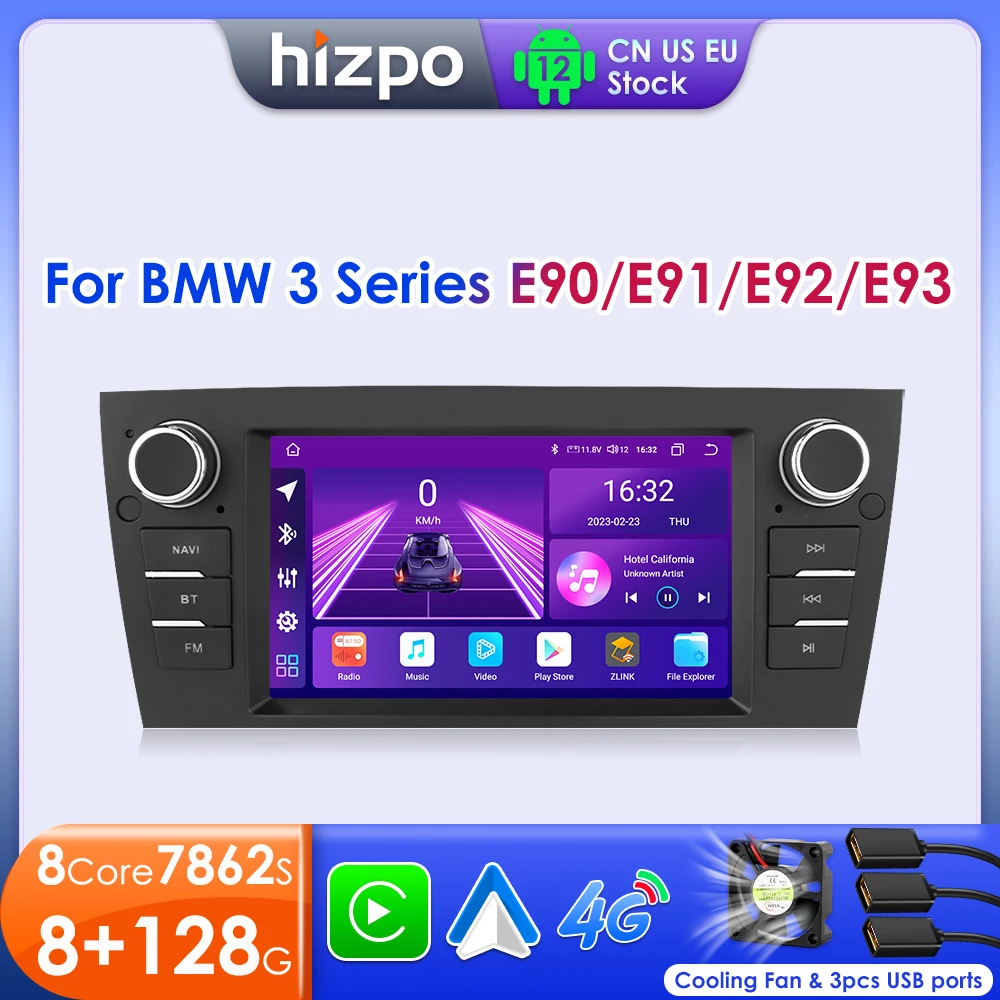 

Hizpo 7" Car Radio For BMW 3-Series E90 E91 E92 E93 Wireless CarPlay Android Auto Intelligent Systems GPS Navigation 4G DSP RDS