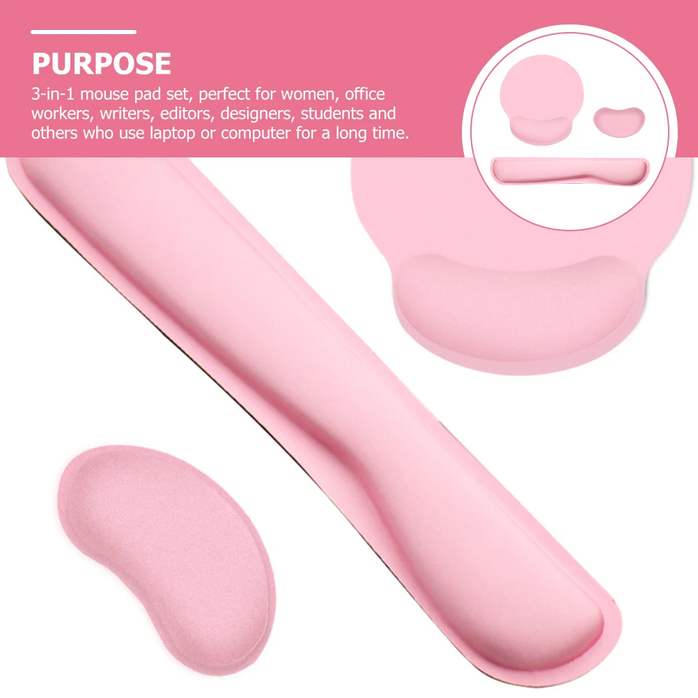 

Ergonomic Mouse Pad Set Large Foam Non-slip Thickened Back Anti-stain Easy Clean Keyboard Wrist Support