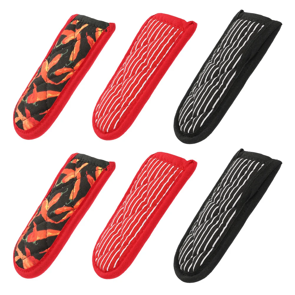 

6Pcs Heat Resistant Pot Handle Covers Non-Slip Insulated Grips for Kitchen Bbq Baking Tools Anti-Scald Protection