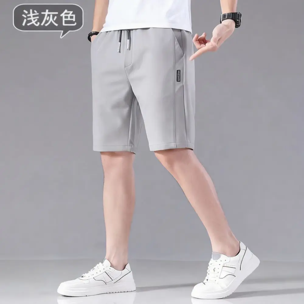 Summer Mens Ice Silk Shorts Casual Beachwear Loose Style Breathable Thin Fabric Straight Leg Lightweight Comfortable Pants
