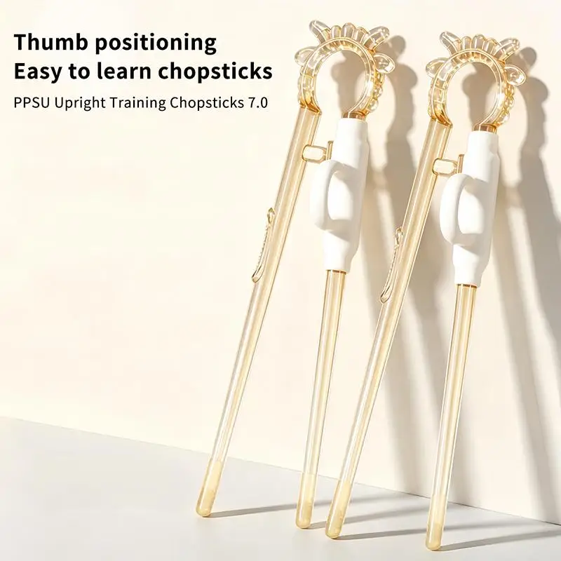 1PC For Children Cartoon Elementary Chopsticks Food Grade Training Chopsticks Kids Tableware With Storage Box Transparent