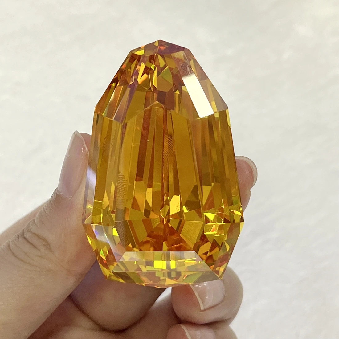 35.3x54.3mm Perfect Fancy Yellow Synthetic Cubic Zirconia Loose CZ Stone Yellow Gemstone for Jewelry
