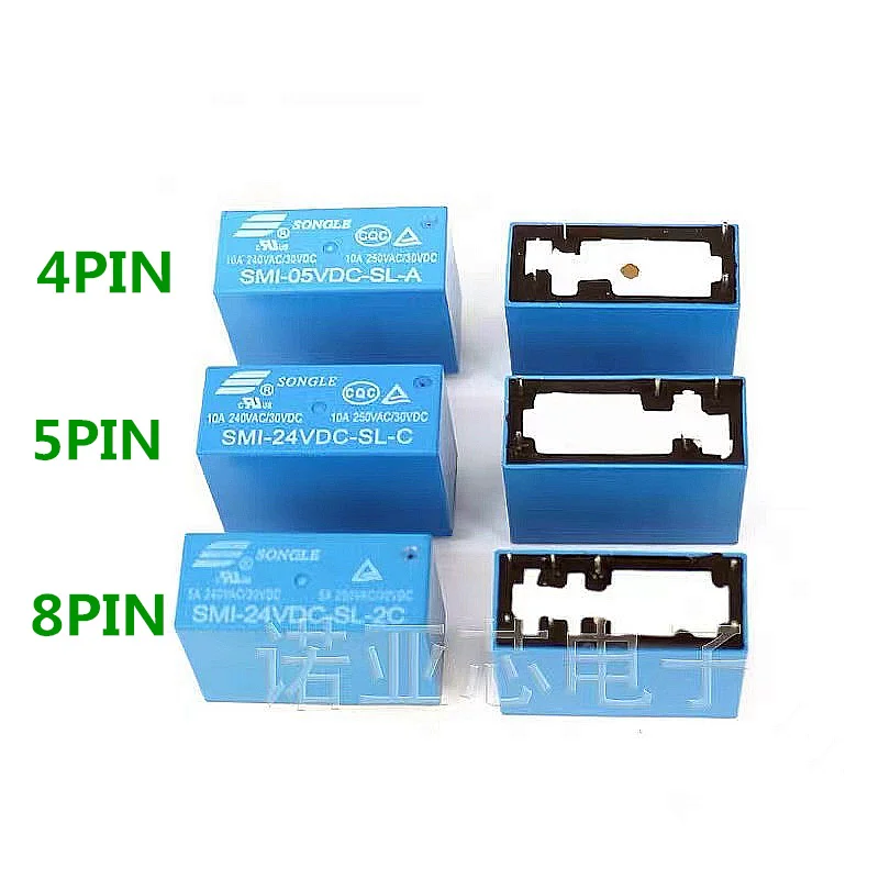 50PCS/Lot SMI - 05V 12V 24VDC-SL -A -C -2C 5A 10A Relay 12VDC SMI-05VDC-SL-A 4PIN SMI-12VDC-SL-C 5PIN SMI-24VDC-SL-2C 8PIN