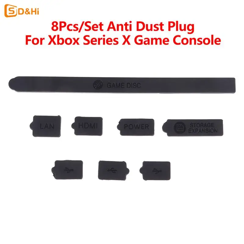 Anti Dust Plug Set For XBOX Series S X Gaming Console Host Port Filter Jack Silicone Rubber Dustproof Cap Cover Game Accessories