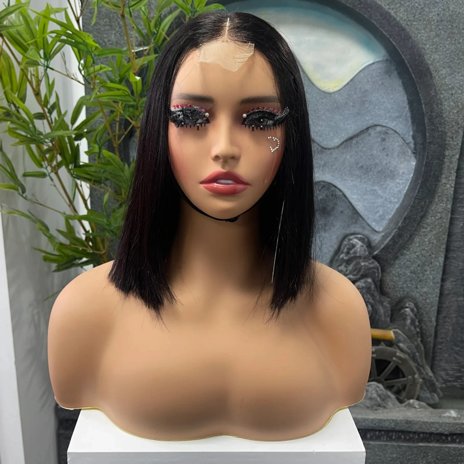 

300% High Density Lace Wigs Brazilian Bone Straight Bob Wig 2x6 HD Lace Closure Human Hair Bob Wig Short Human Hair Wigs Natural