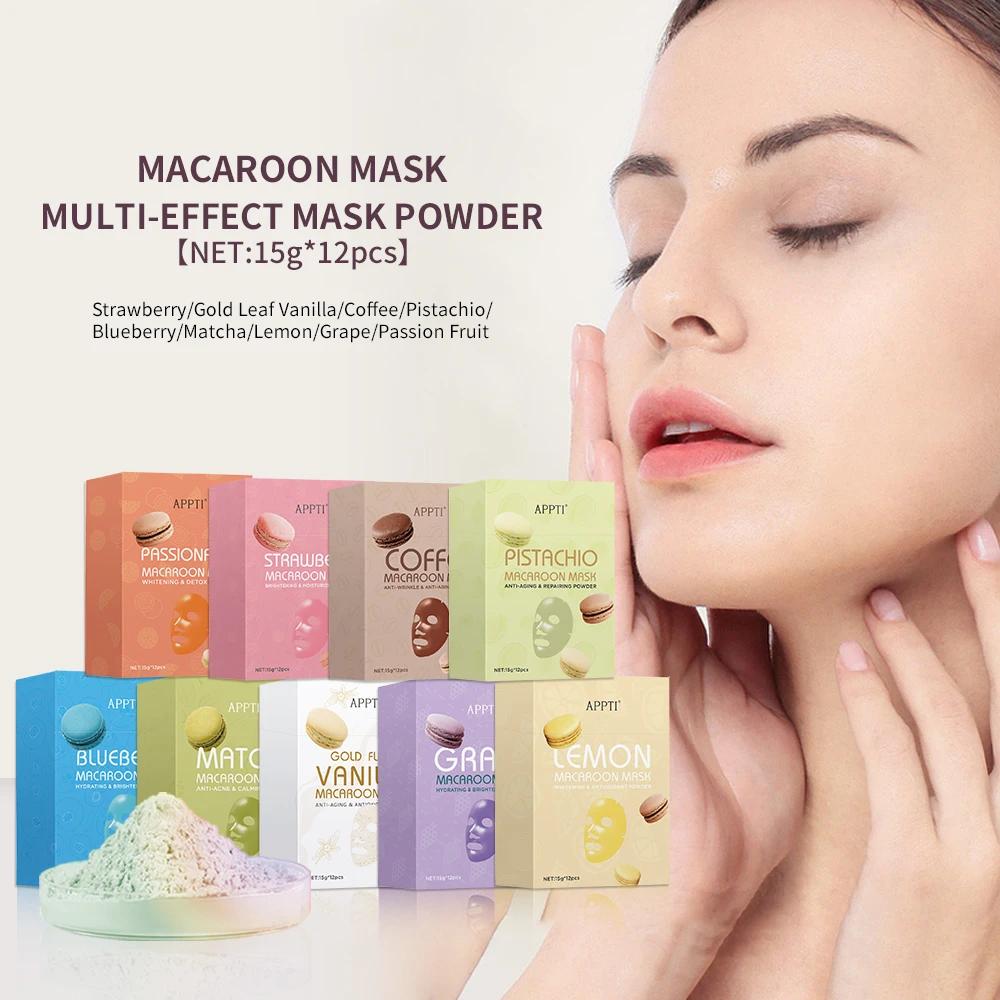 Macaron Soft Hydro Jelly Mask Powder Facial Peeling Whitening Moisturizing Anti-Wrinkle Firming Shrink Pores Face Skin Care