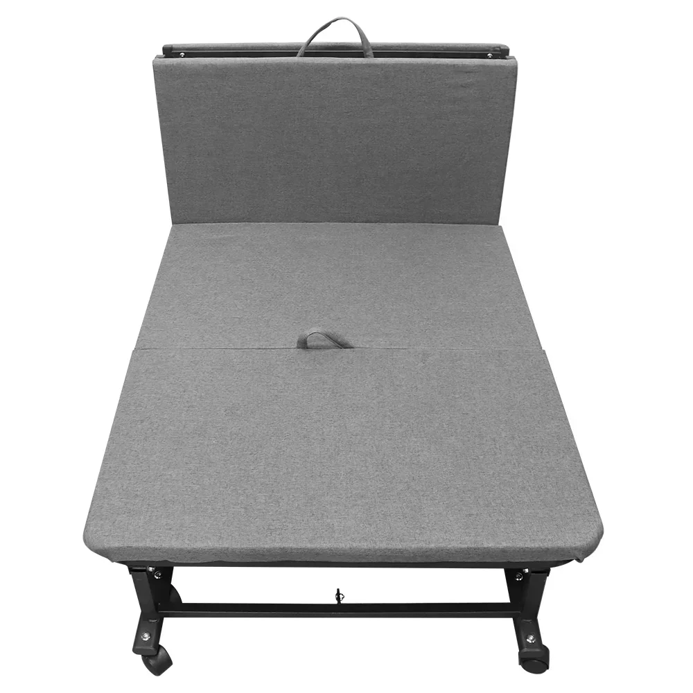

204*80*27cm Folding Bed, Portable Folding Bed, Iron Frame Bed Lockable Pulleys, Suitable for Office Lunch Break , Hospital Beds