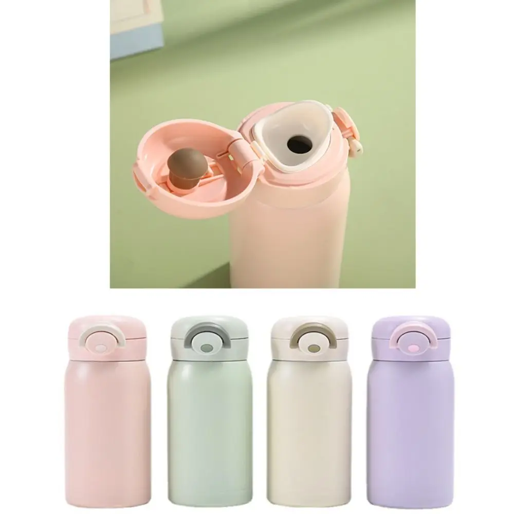 Cute 304 Stainless Steel Mini Thermos Cup Pop-up Lock Small Capacity Insulated Pocket Cup 220/320ml Mug Kids