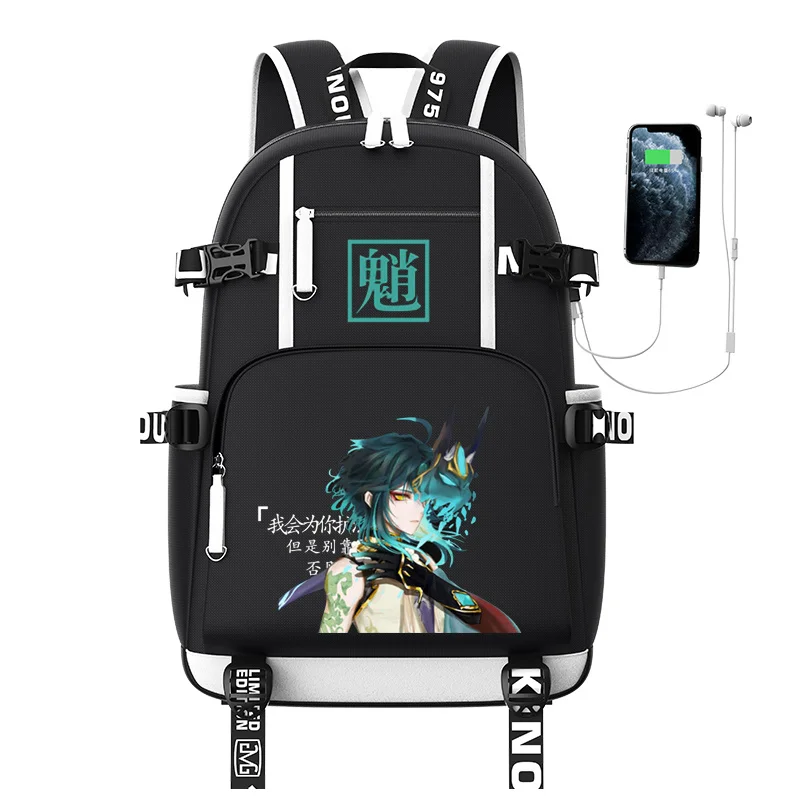 Genshin Impact Schoolbag Men And Women Shoulder Bags Cosplay Ke Qing Klee Xiao Backpack Rucksack Leisure Outdoor Bags