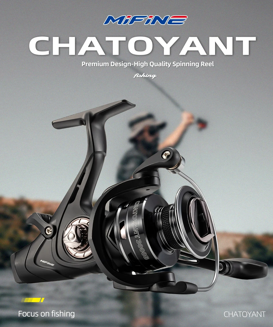 MIFINE CHATOYANT Spinnrolle Max. Bremskraft 14KG Übersetzungsverhältnis 5.2:1 Größe 3000-6000 5+1BB Doppelbremse Karpfenangelzubehör – Detail 1