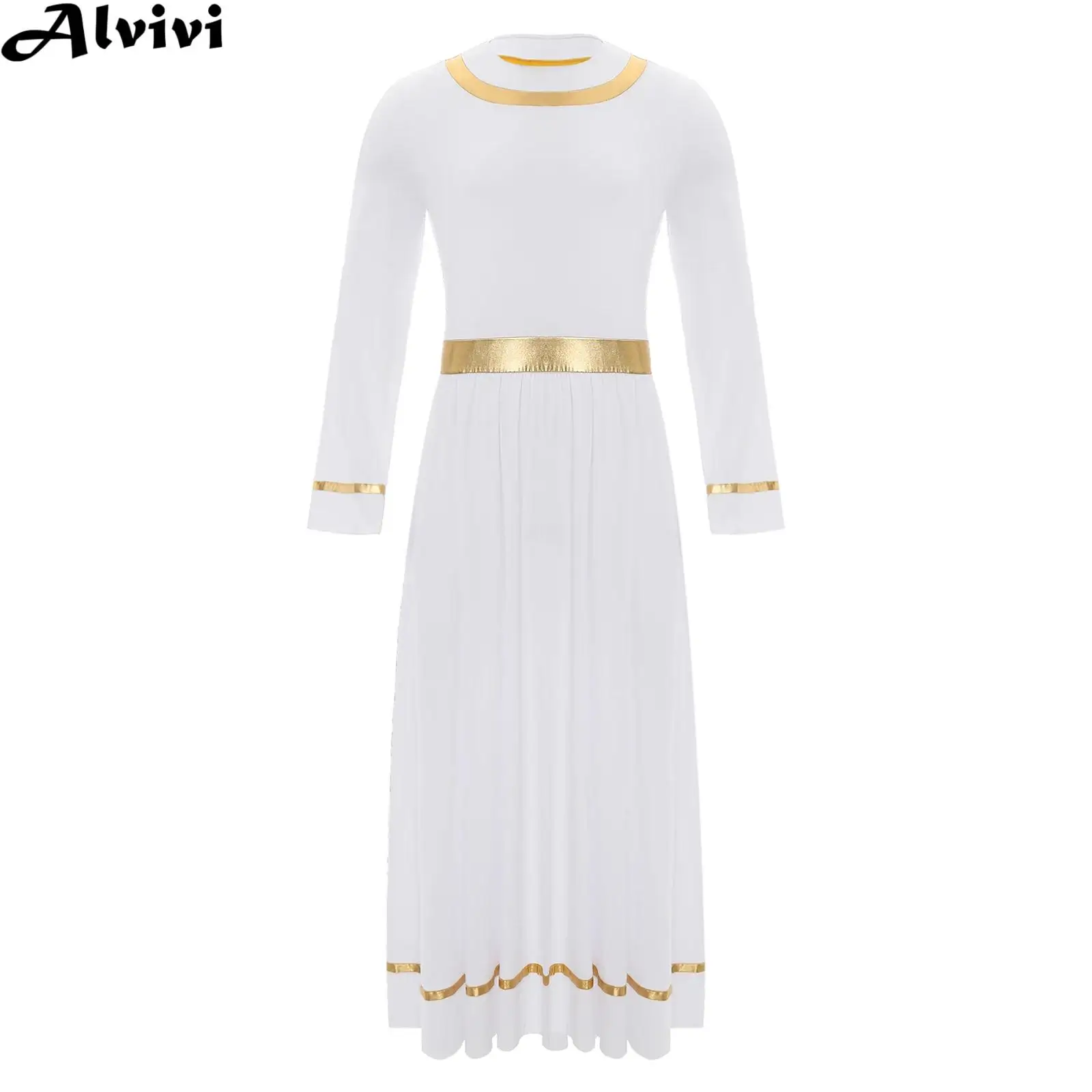 

Men Praise Worship Dance Robe Long Sleeve Loose Gown for Church Choir Prayer Liturgical Halloween Pastor Priest Cosplay Party