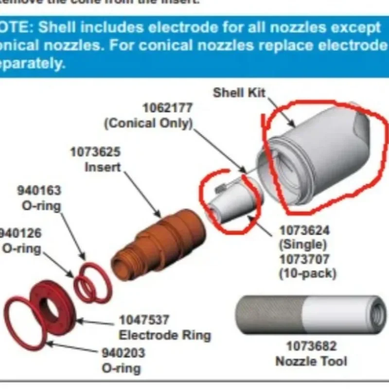 1062177 /1073624/1073726 Electrostatic Powder for Nord son Powder Coating Spray Gun