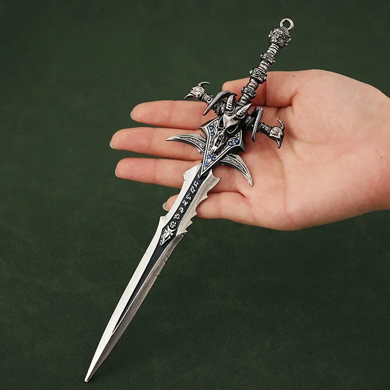 22cm Frostmourne World of Warcraft Weapon Lich King Diamond Inlay Katana Weapon Model Game Peripheral Accessories Toy Collection