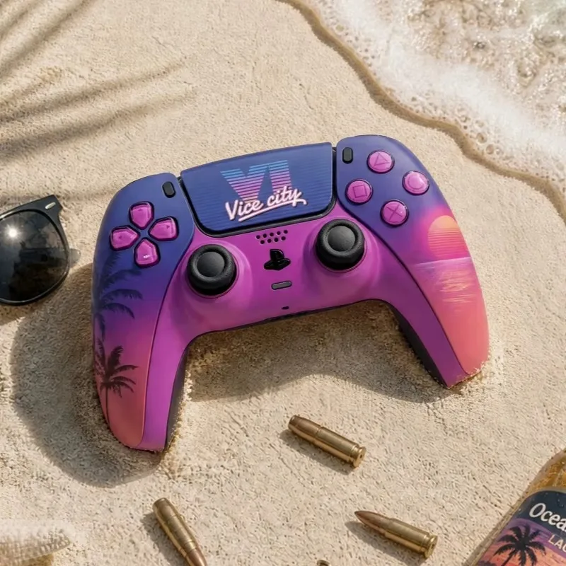 GTA Themed Replacement Shell For PS5 DualSense Controller Custom Mod Cover Playstation 5 Controller External Accessories Gift