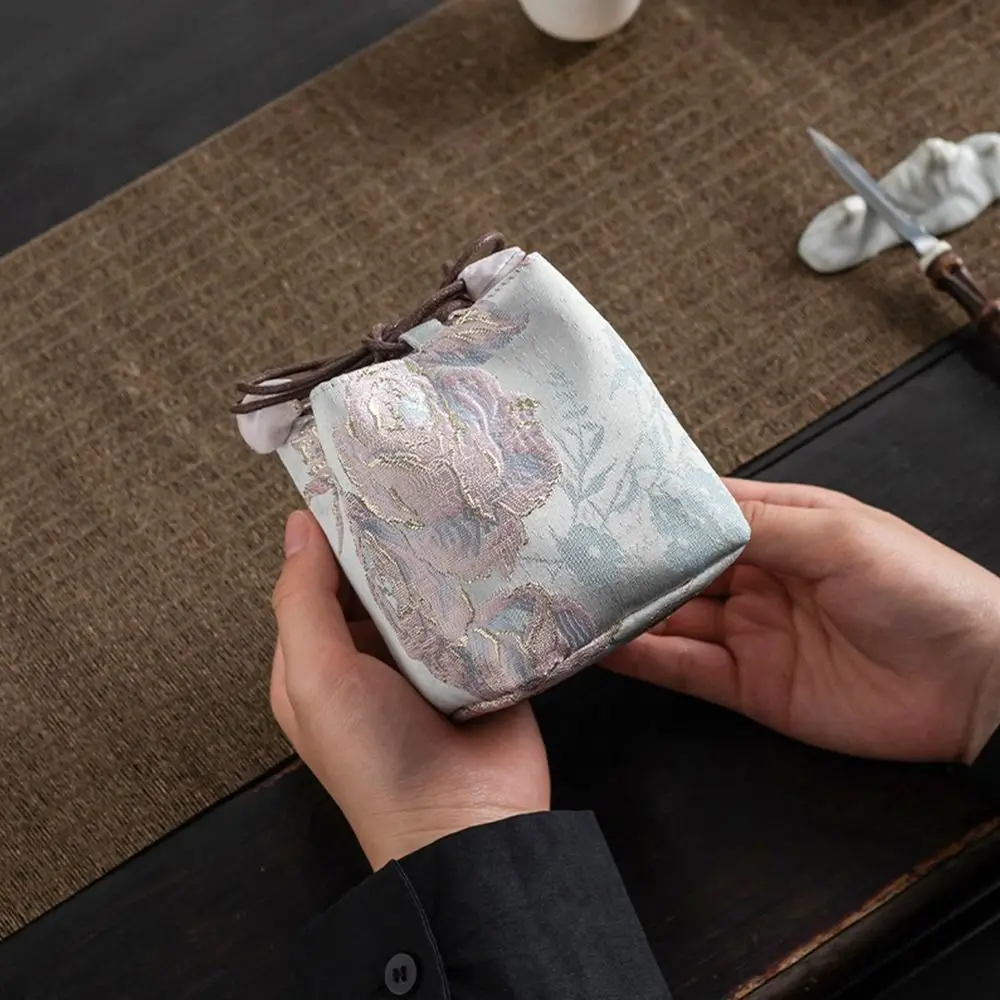 Chinese Style Brocade Tea Set Storage Bag Thickened Embroidered Teapot Storage Bag Kettle Storage Bag Chinese Tea Culture