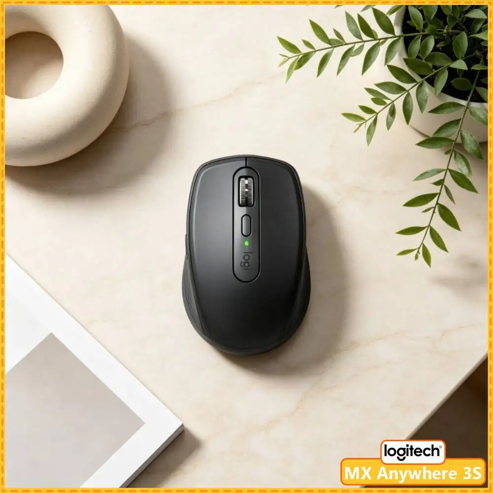 High-Precision MX Anywhere 3S - 8K DPI, USB-C Quick Charge, Silent Click, Ideal for Stationery Material Research & Outdoor Desk