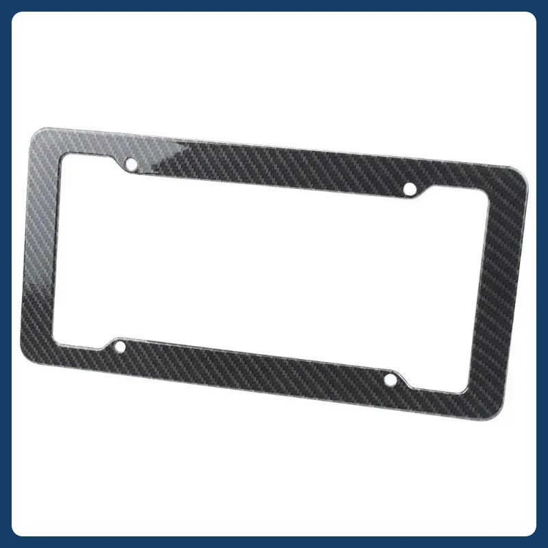2 قطعة إطار لوحة ترخيص من ألياف الكربون البلاستيك الأسود الأمامي والخلفي غطاء حامل علامة السيارة للرجال/النساء مع مسامير الأجهزة جبل #6