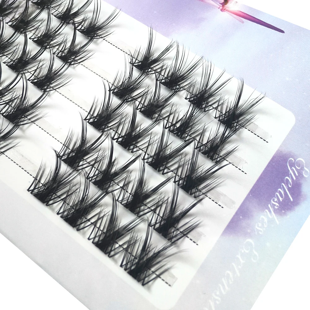 Estensione ciglia segmentate 3D a forma di V Soft Individual Premade Volume Fan Lashes Cilla Eyelash Faux Mink Long Thick