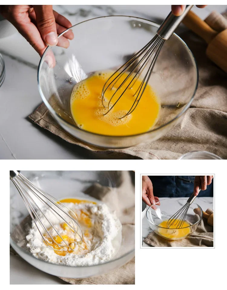 LMETJMA 8 "10" 12 "Ei Schneebesen Edelstahl Schneebesen Küche Draht Ballon Schneebesen Milch Schneebesen Ei mischen Mixer Werkzeuge – Detail 6
