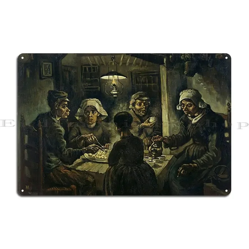 Vincent Van Gogh S The Potato Eaters 1885 De Aardappeleters Famous Painting Metal Plaque Poster Create Funny Kitchen