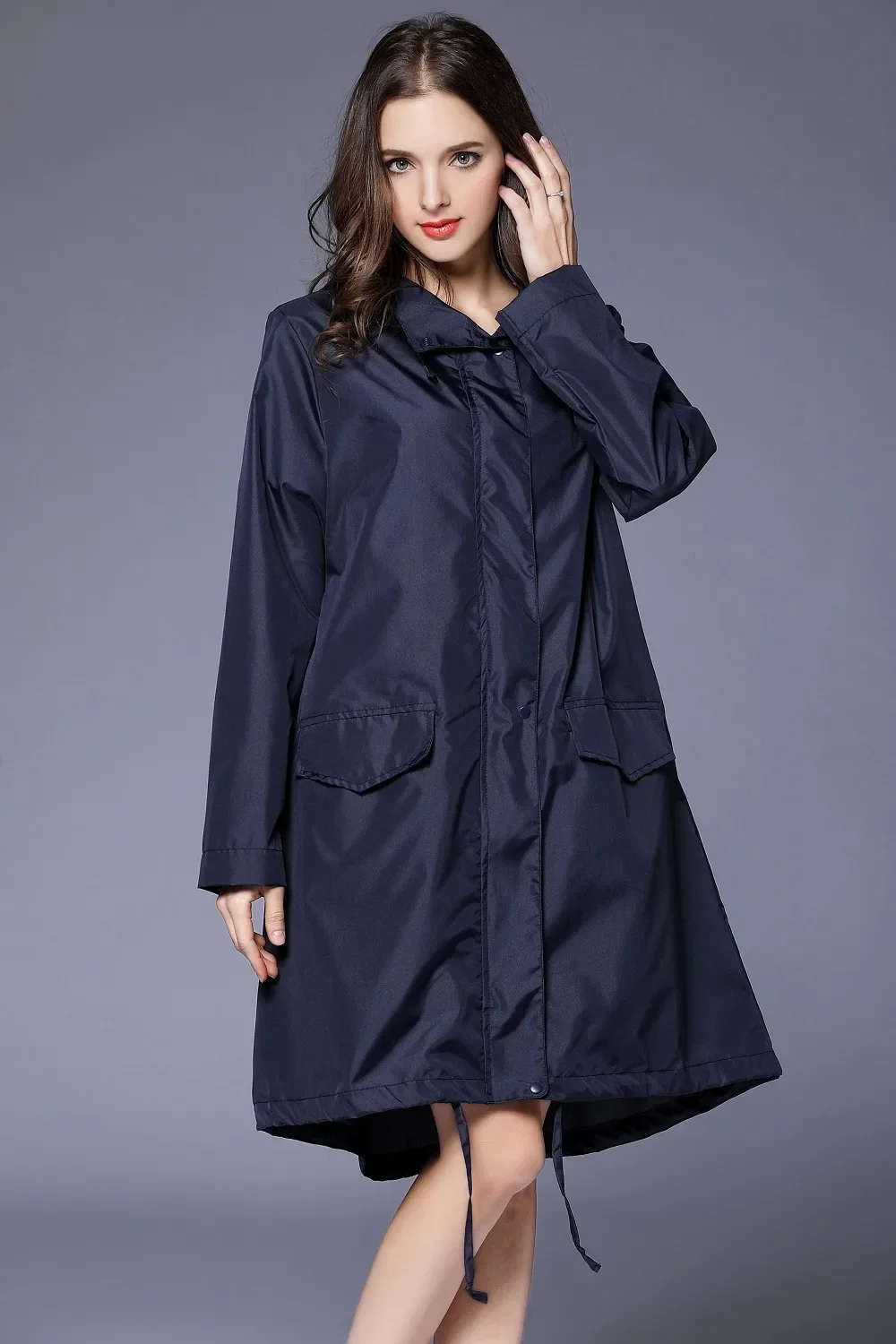 Fashion Women Lightweight Poncho Waterproof Long Raincoat Men Adults Outdoor Windproof Rain Coat Jacket Hiking Rainwear