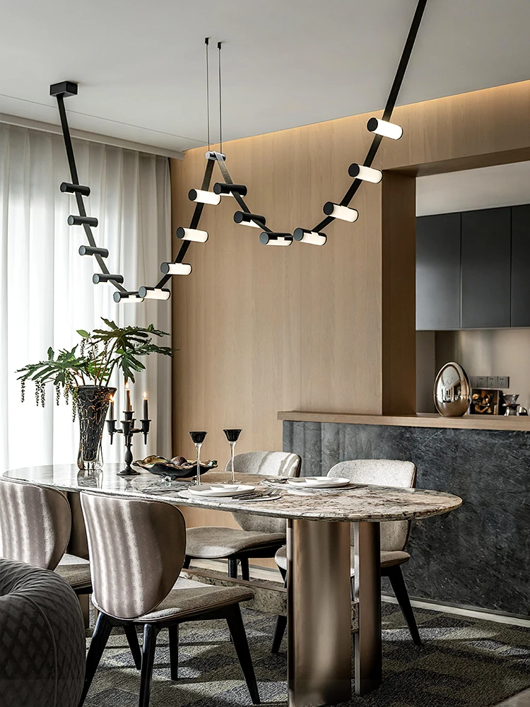 

2024 Long Strap Leather Chandelier Lighting over Dining Table Adjustable Hanging Lamps for Dining Room Home Decor Modern Lamps